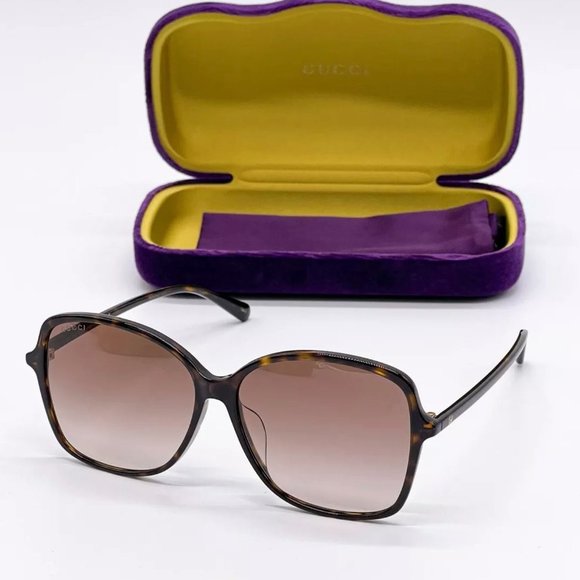 Sale! New Gucci Women's 60mm Havana Brown Sunglasses! - Picture 1 of 8